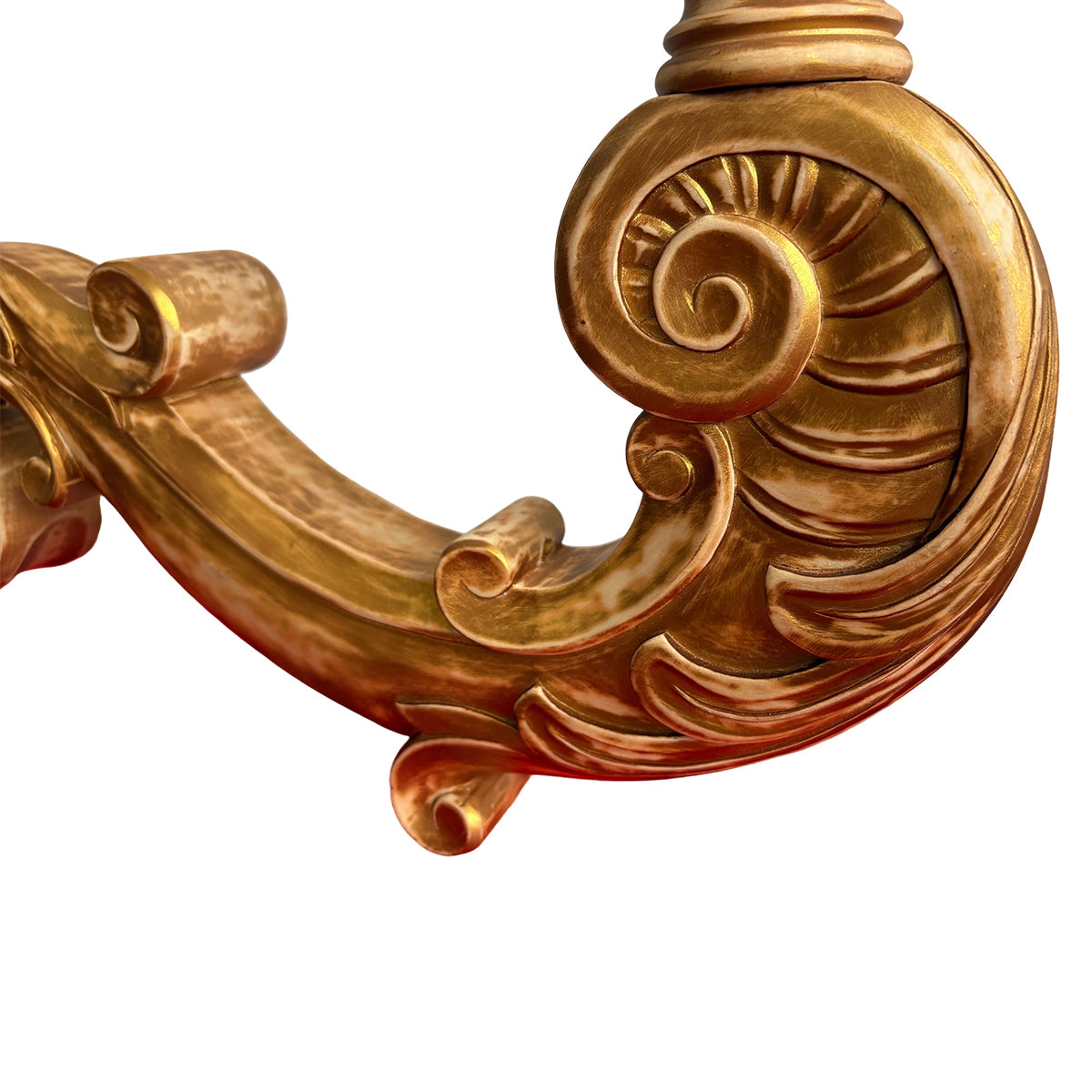 Hand-Carved Wooden Wall Sconce