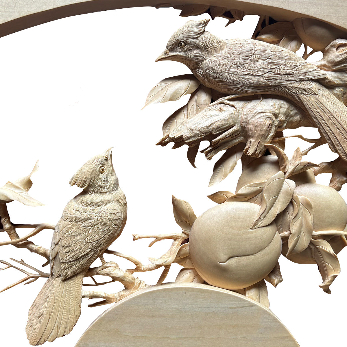 Hand-Carved Lovebirds Relief
