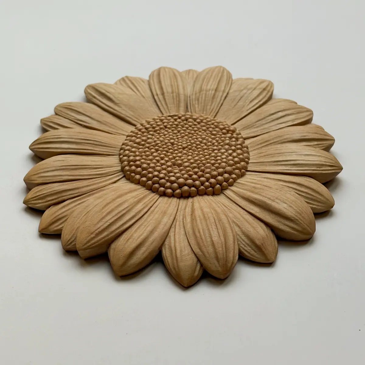 Daisy Carved Wooden Coaster