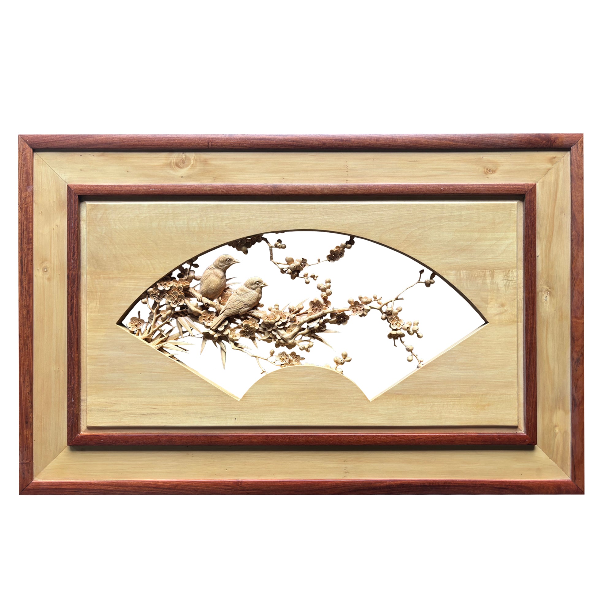 Branch of Love: Hand-Carved Birds Sharing a View