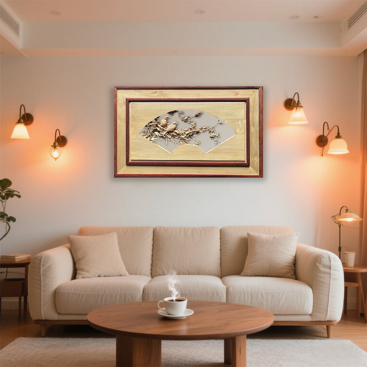 Branch of Love: Hand-Carved Birds Sharing a View