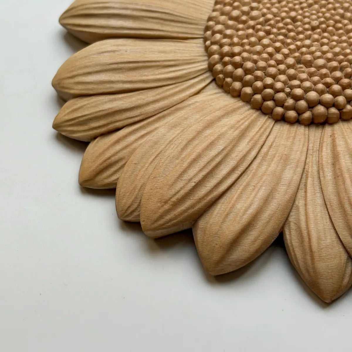 Hand-Carved Wooden Daisy Coaster
