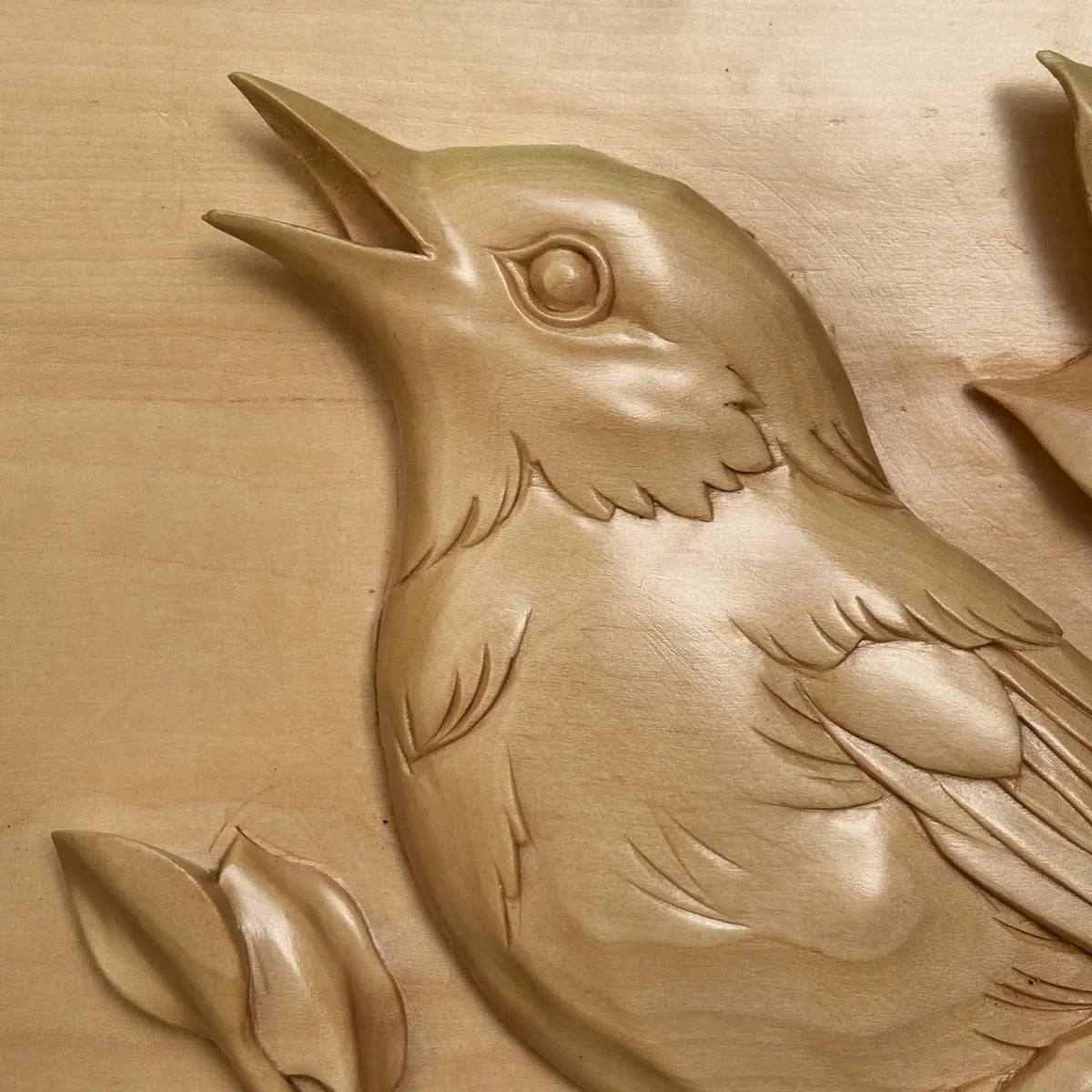 Hand-Carved Robin Art Panel