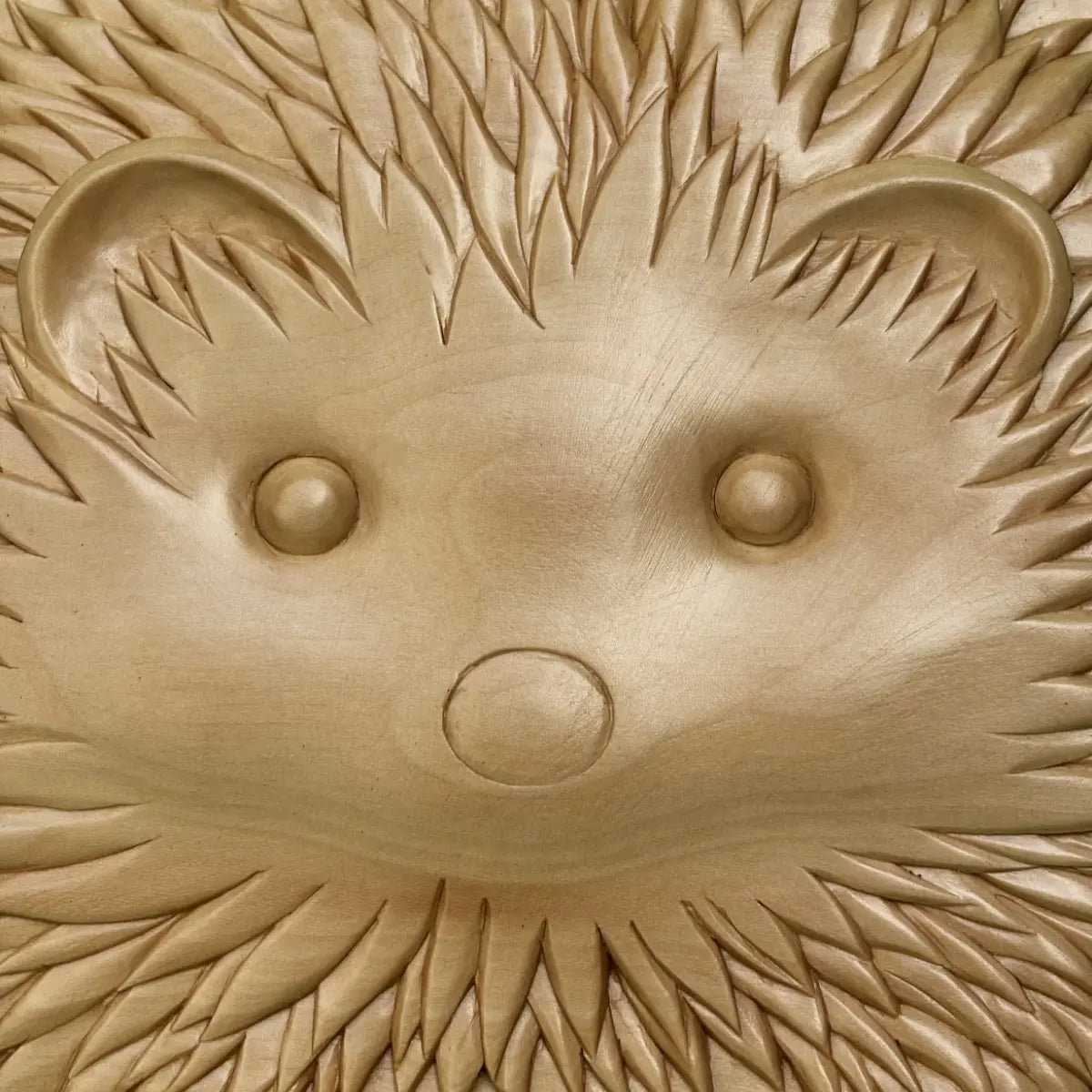 Hand-Carved Hedgehog Art Panel