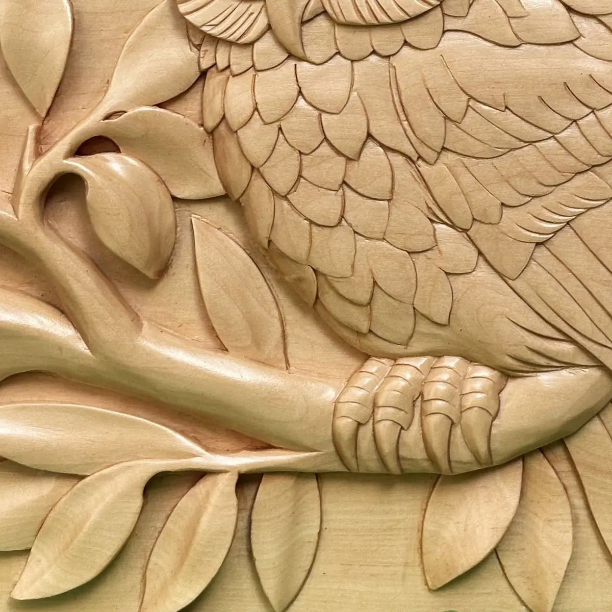 Hand-Carved Owl Art Panel
