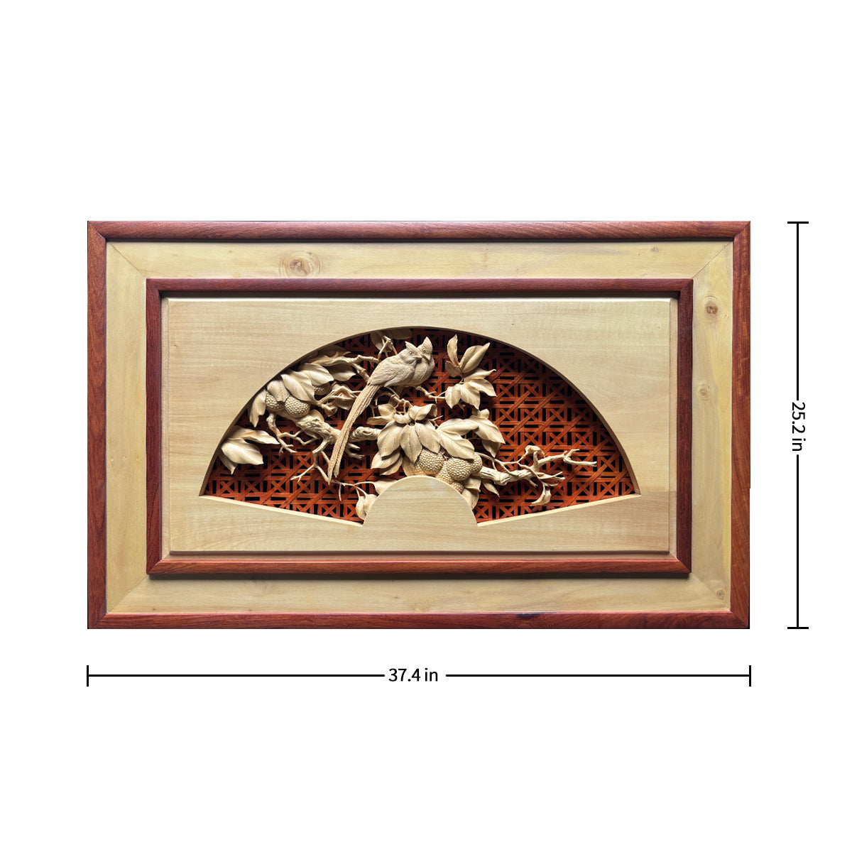 Fruits of Love: Hand-Carved Birds Sharing on a Branch