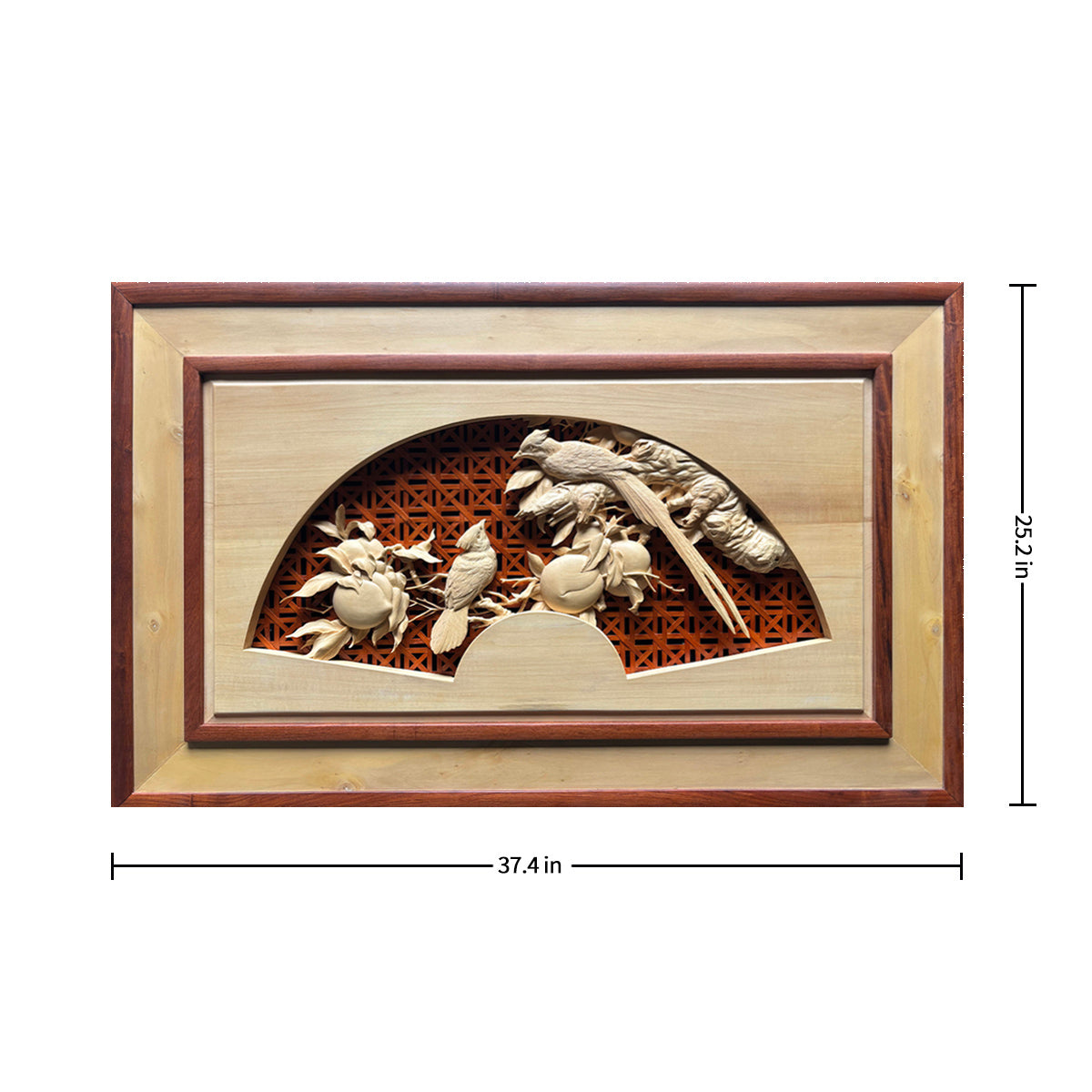 Hand-Carved Lovebirds Relief