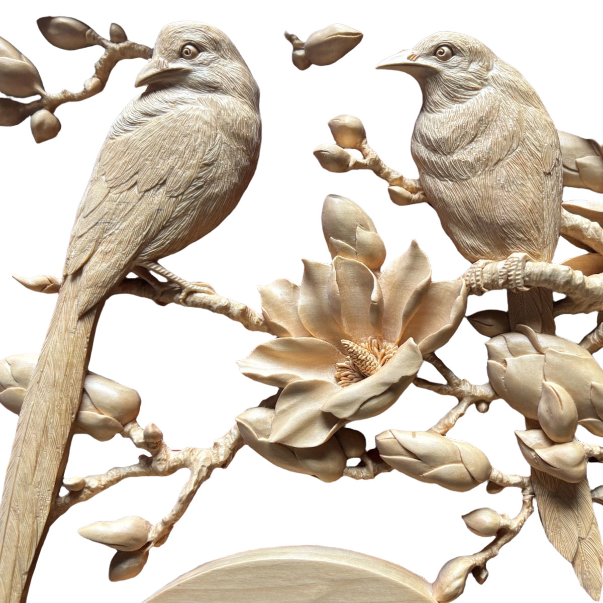 Concentric Love: Hand-Carved Birds in Relief