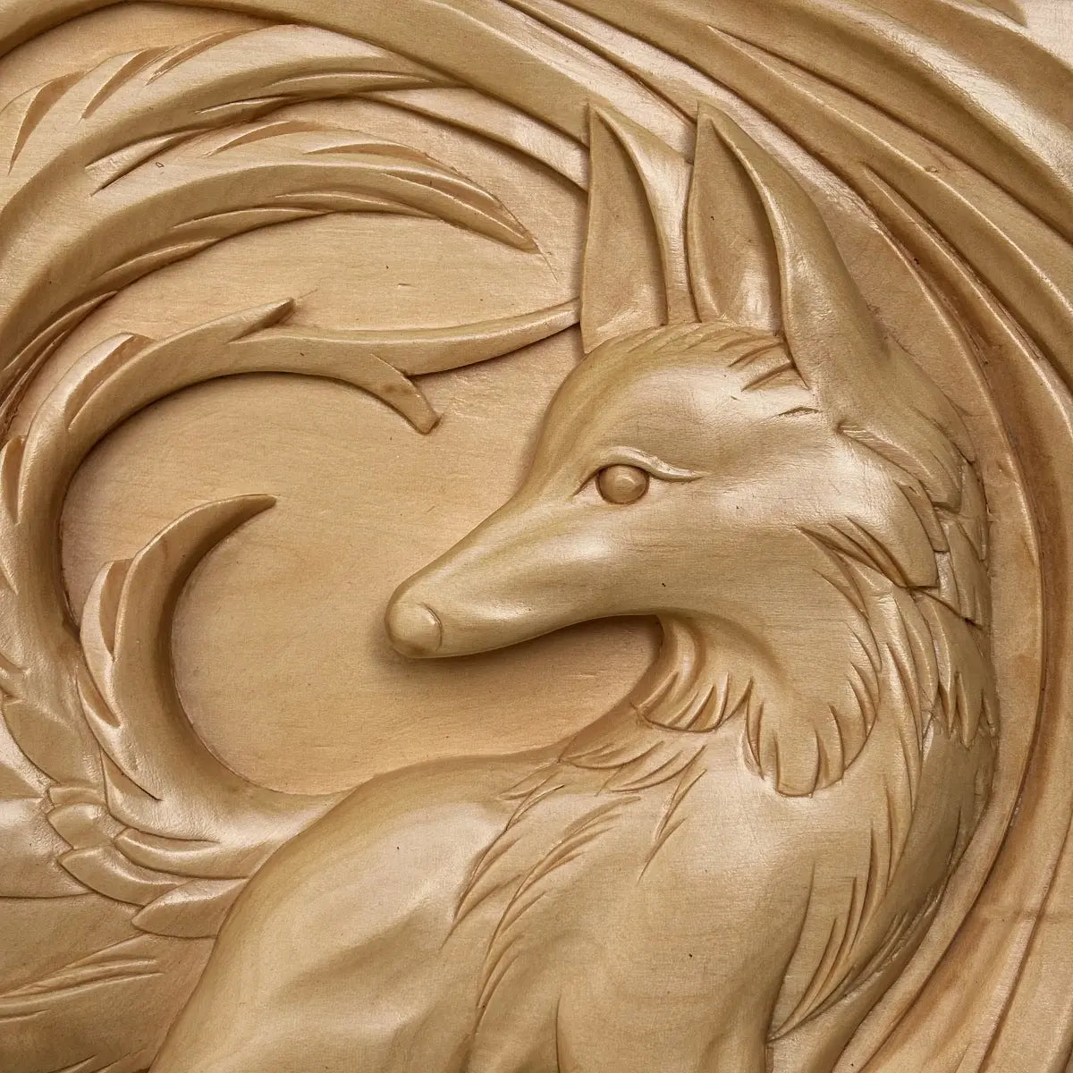 Hand-Carved Fox Art Panel