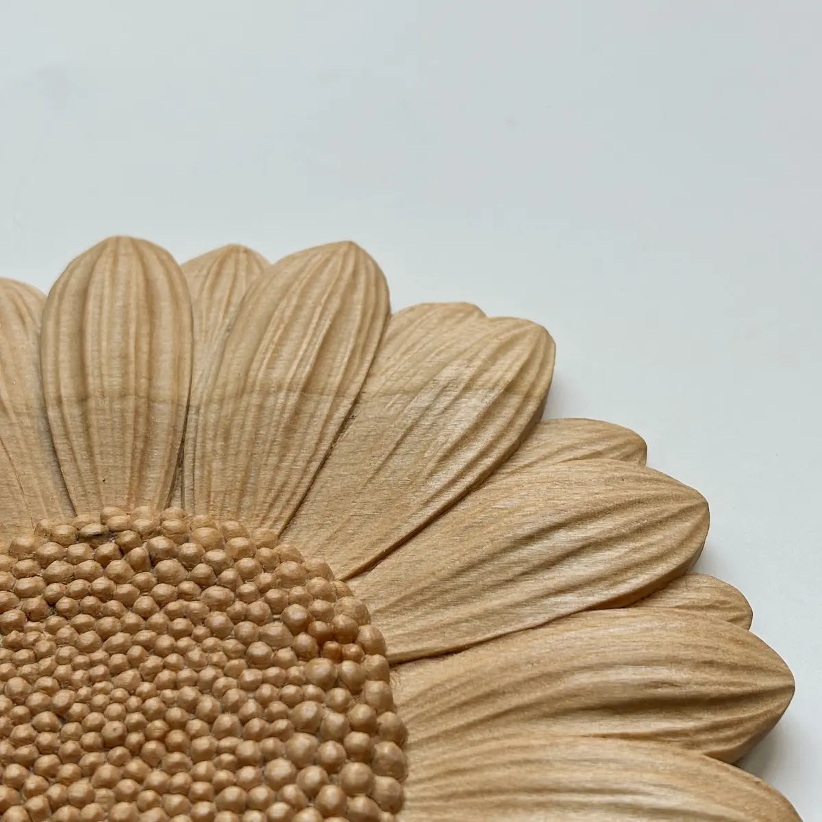 Hand-Carved Wooden Daisy Coaster