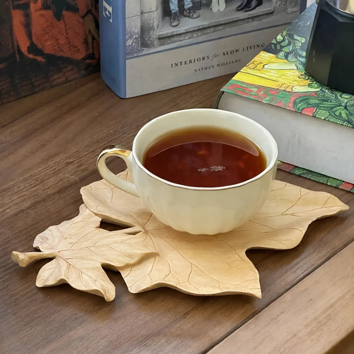 Hand-Carved Ivy Leaf Coaster