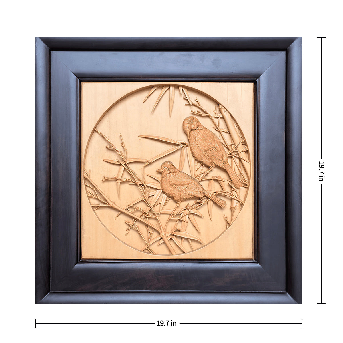 Hand-Carved Birds and Bamboo