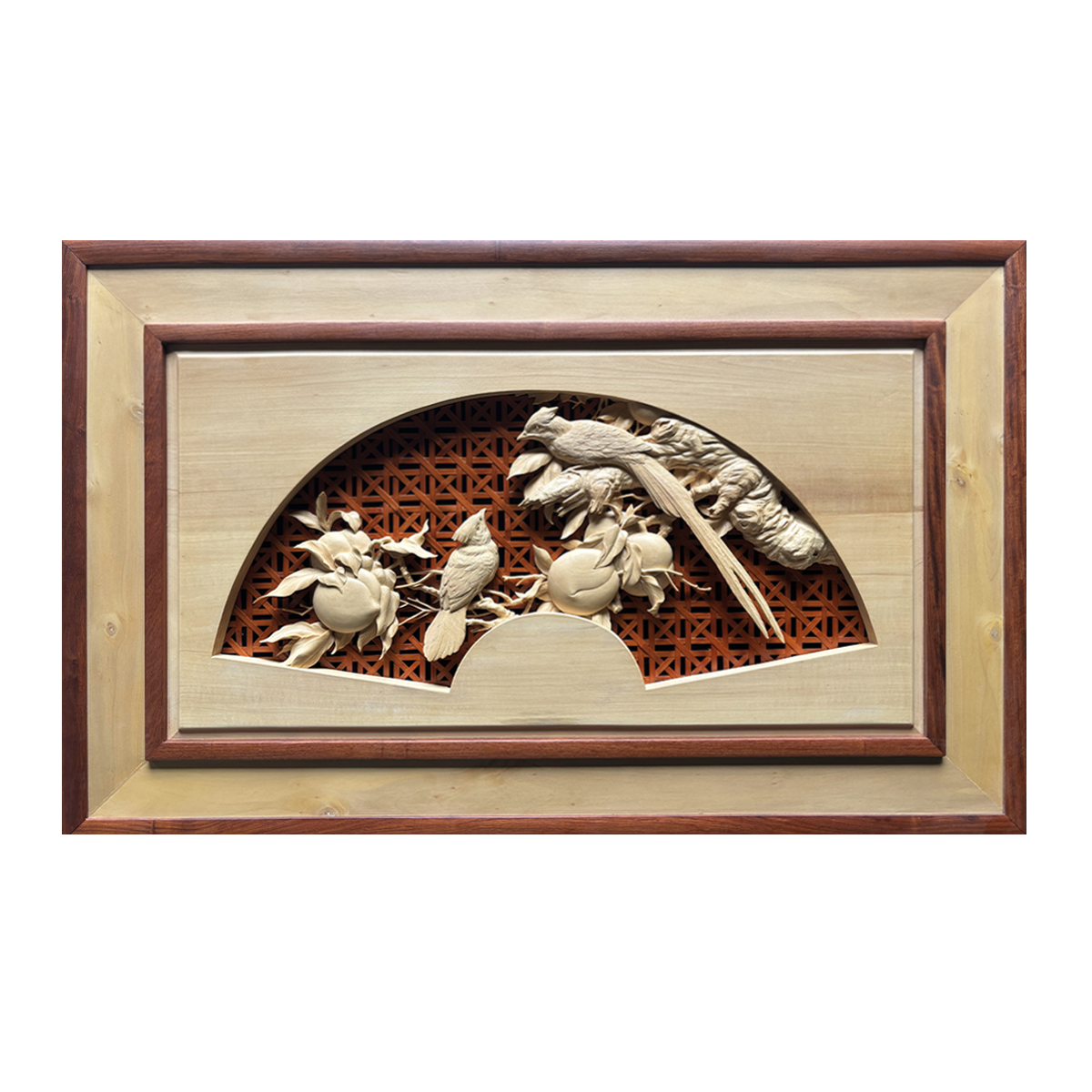 Hand-Carved Lovebirds Relief